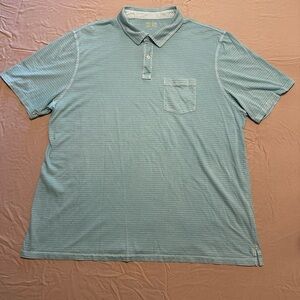 Vineyard Vines Teal Stripe Short Sleeve Pocket Island Polo Men’s XXL